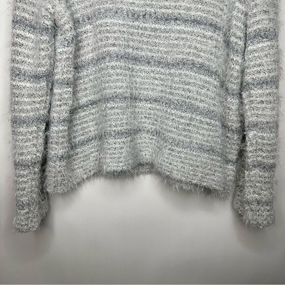 Loft Gray White Wool Fuzzy Sweater XL #D0958 - Picture 10 of 14